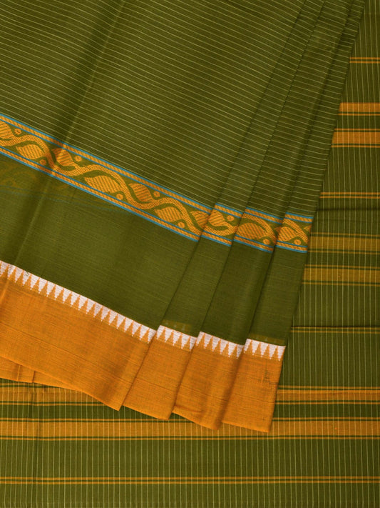 Green Narayanpet Cotton Handloom Saree with Big Border Design No Blouse np0848