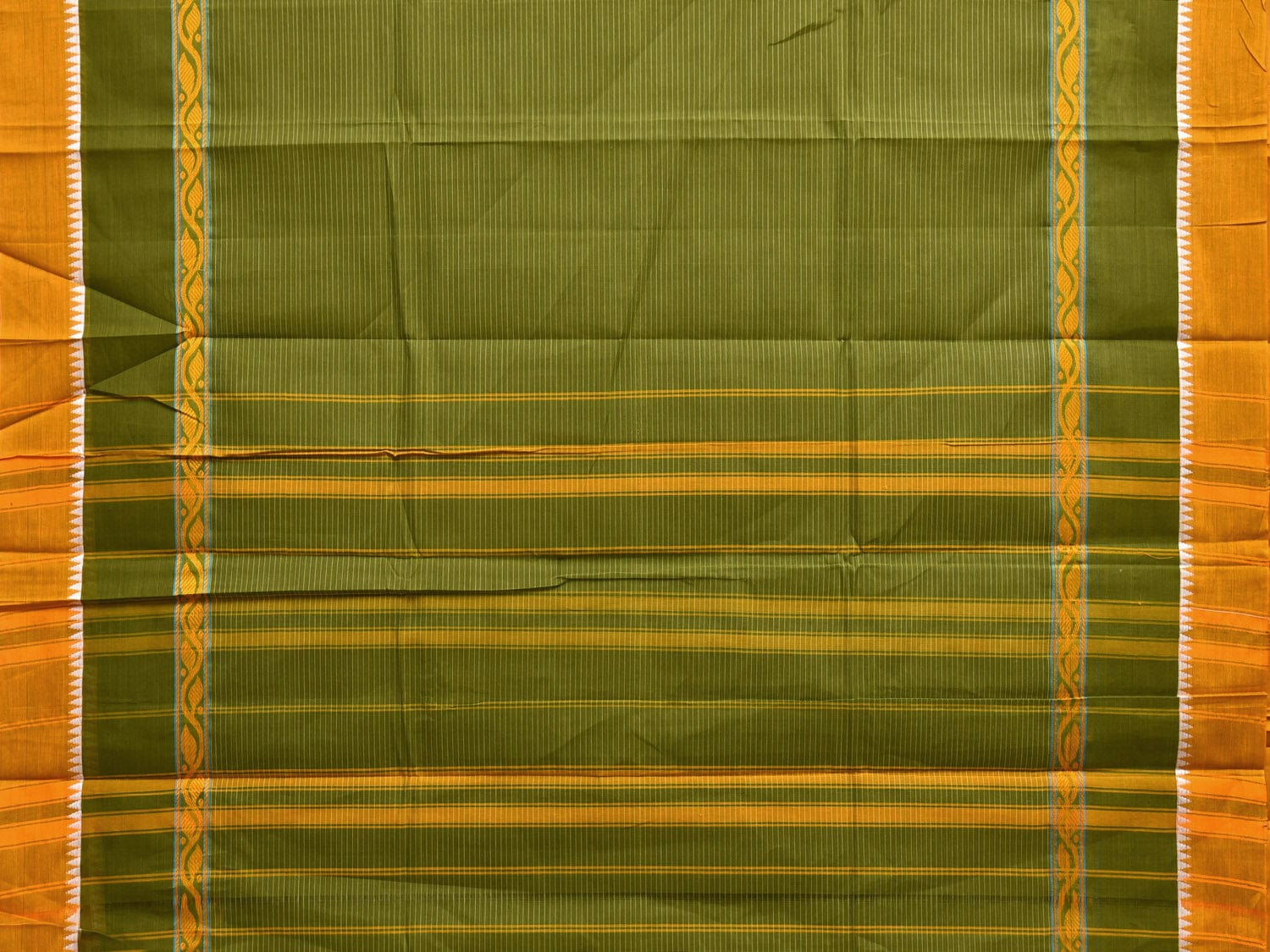Green Narayanpet Cotton Handloom Saree with Big Border Design No Blouse np0848