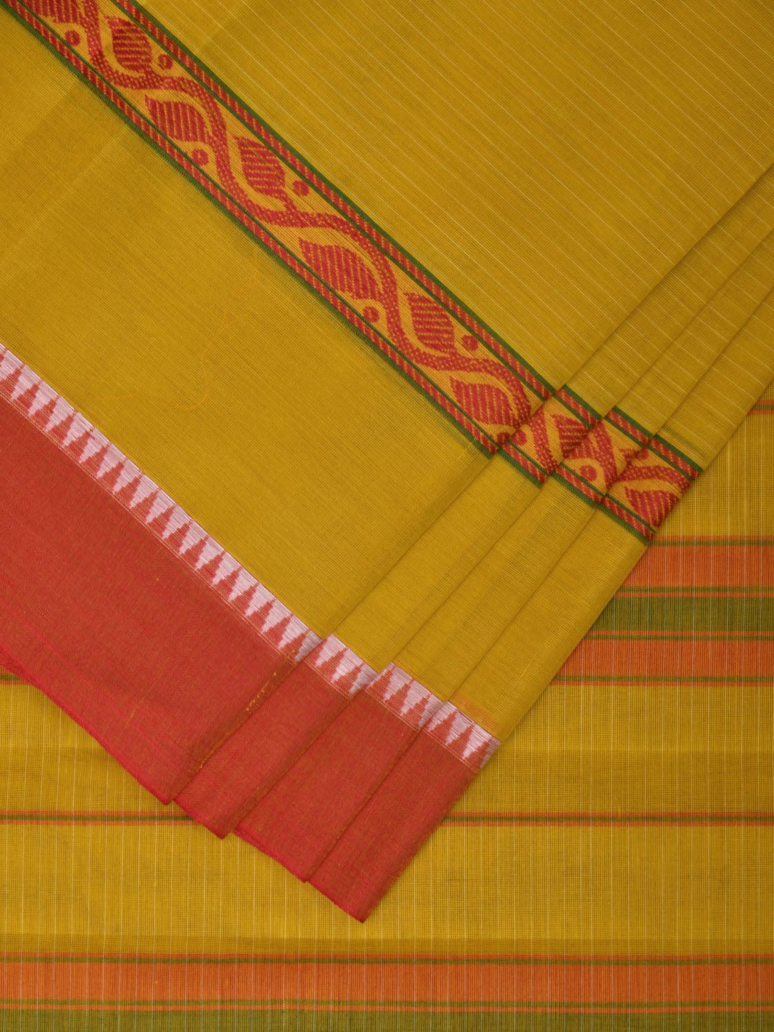 Green Narayanpet Cotton Handloom Saree with Big Border Design No Blouse np0896
