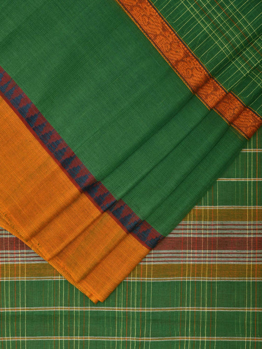 Green Narayanpet Cotton Handloom Saree with Big Border Design No Blouse np0903