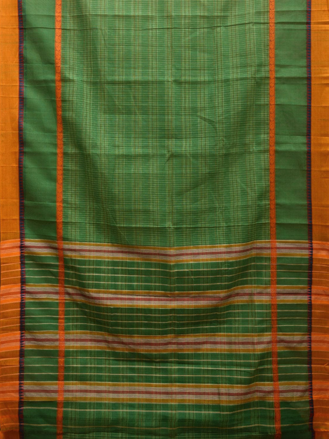 Green Narayanpet Cotton Handloom Saree with Big Border Design No Blouse np0903