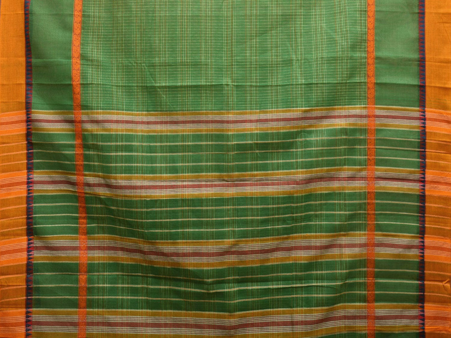 Green Narayanpet Cotton Handloom Saree with Big Border Design No Blouse np0903