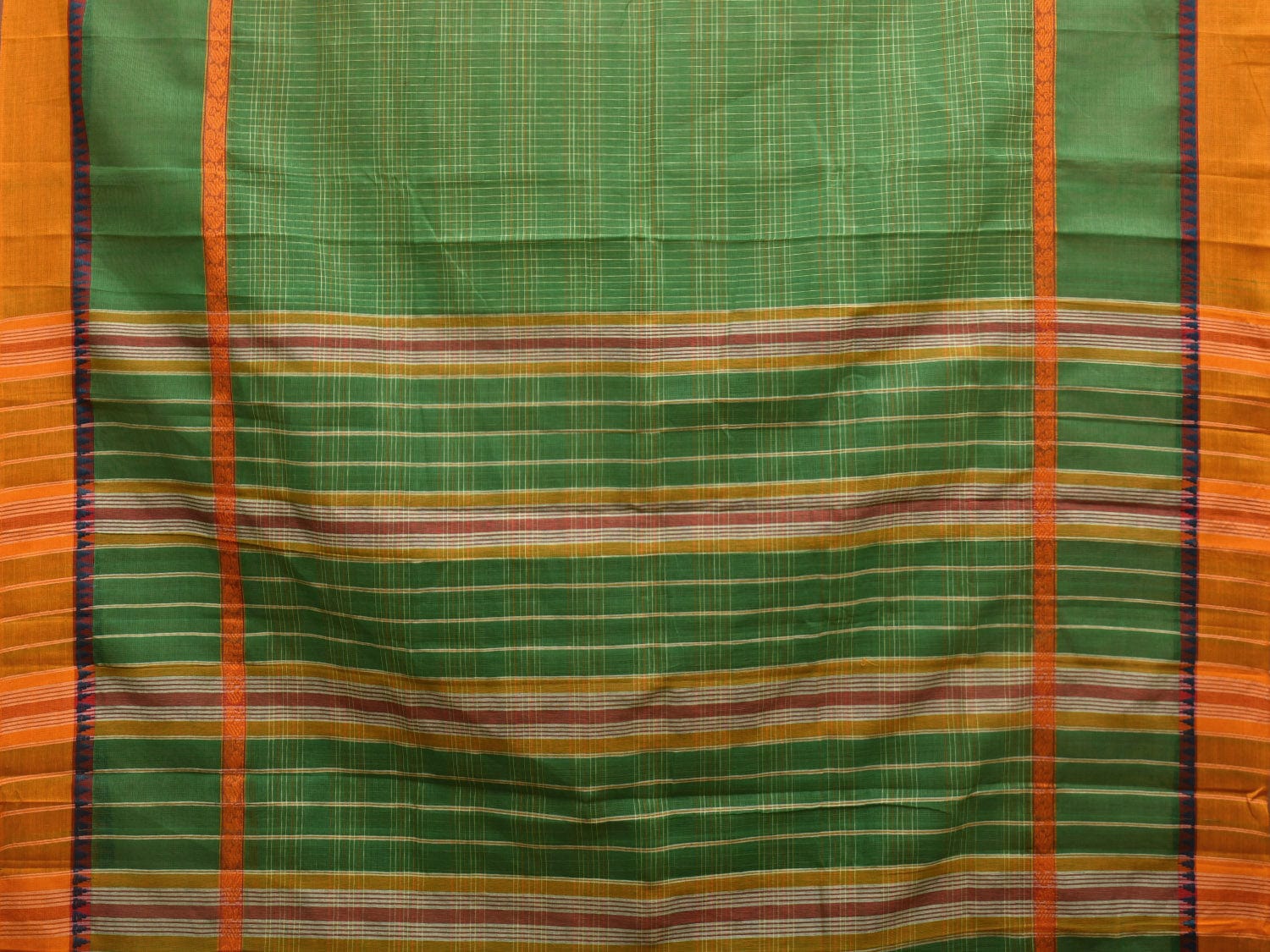 Green Narayanpet Cotton Handloom Saree with Big Border Design No Blouse np0903