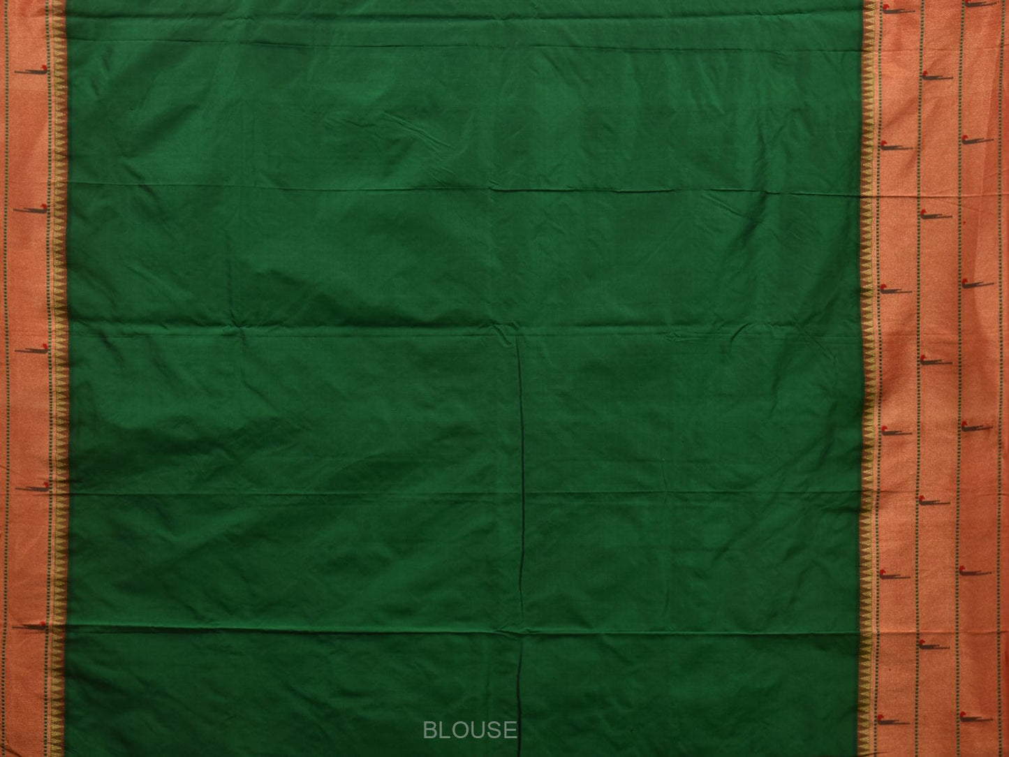 Green Paithani Silk Handloom Saree with Pallu and Triple Muniya Border Design p0476