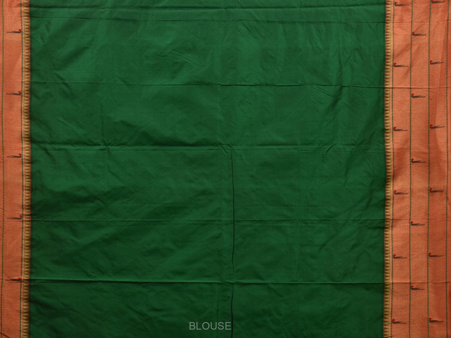 Green Paithani Silk Handloom Saree with Pallu and Triple Muniya Border Design p0476