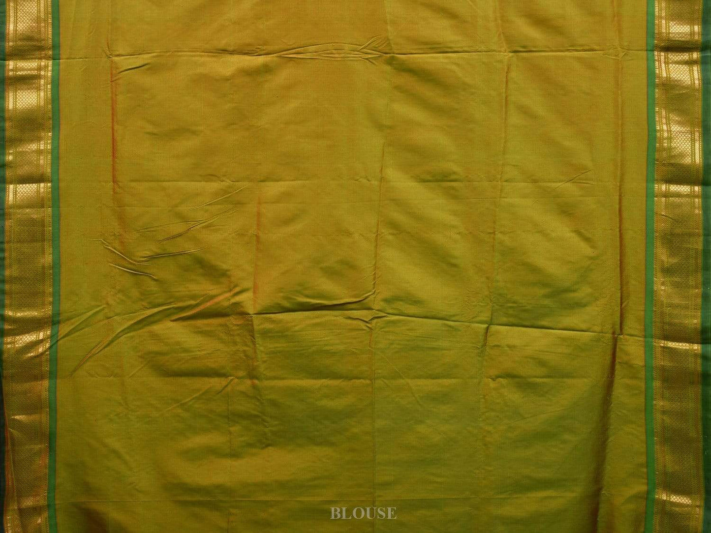 Green Paithani Silk Handloom Saree with Peacocks Pallu Design p0402