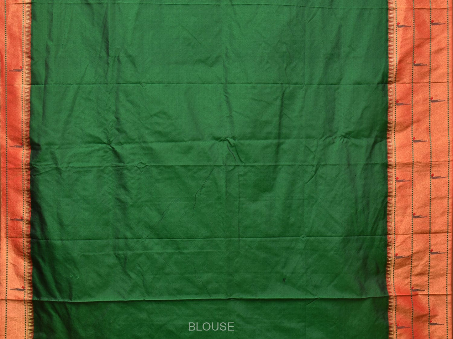 Green Paithani Silk Handloom Saree with Triple Muniya Border Design p0488