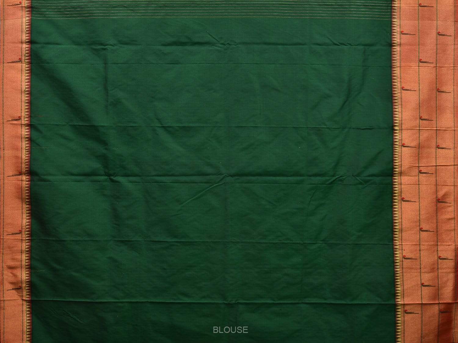 Green Paithani Silk Saree with Strips and Triple Muniya Border Design p0392