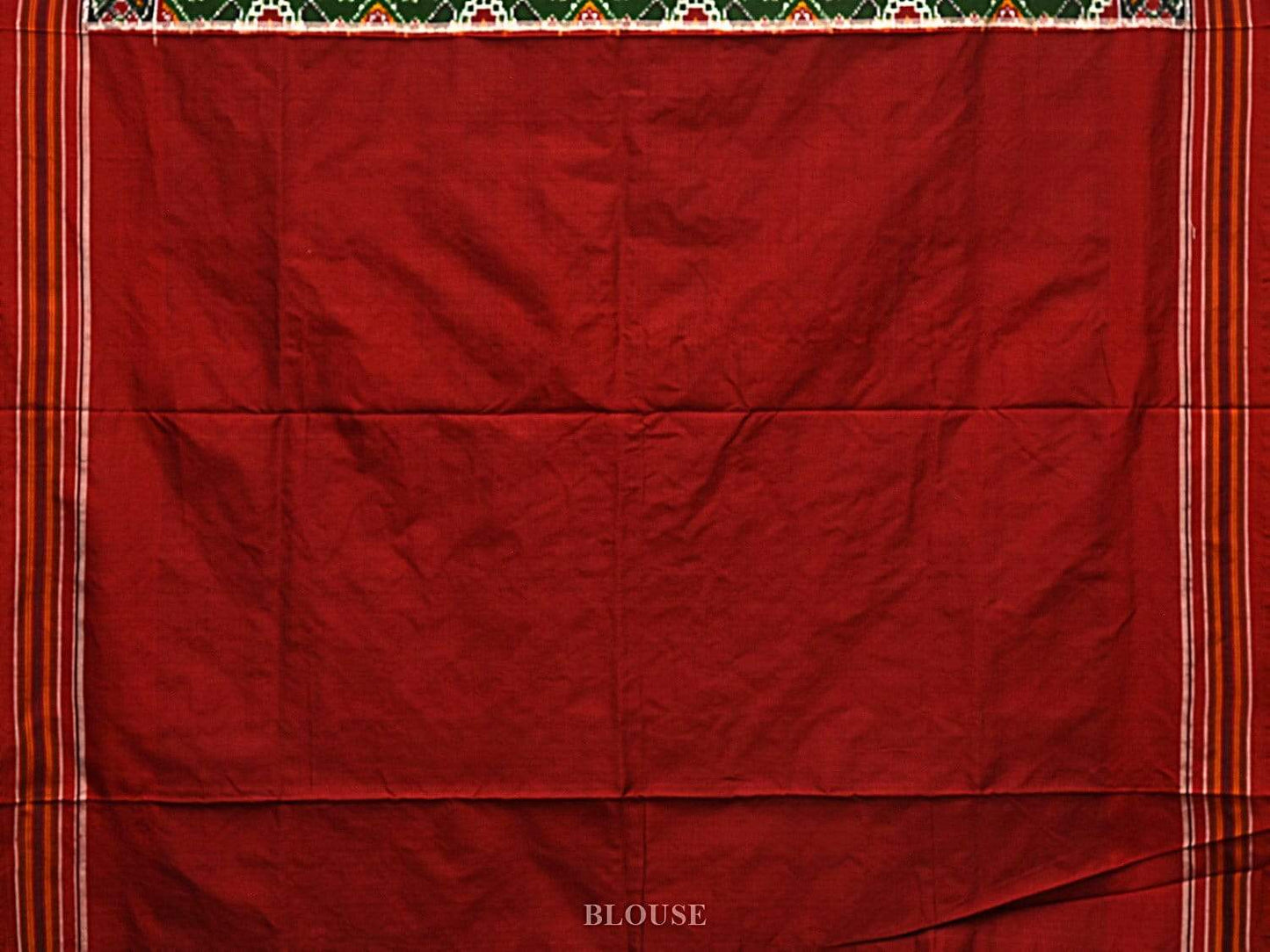 Green Pochampally Double Ikat Silk Handloom Saree with Panpatola Design i0589