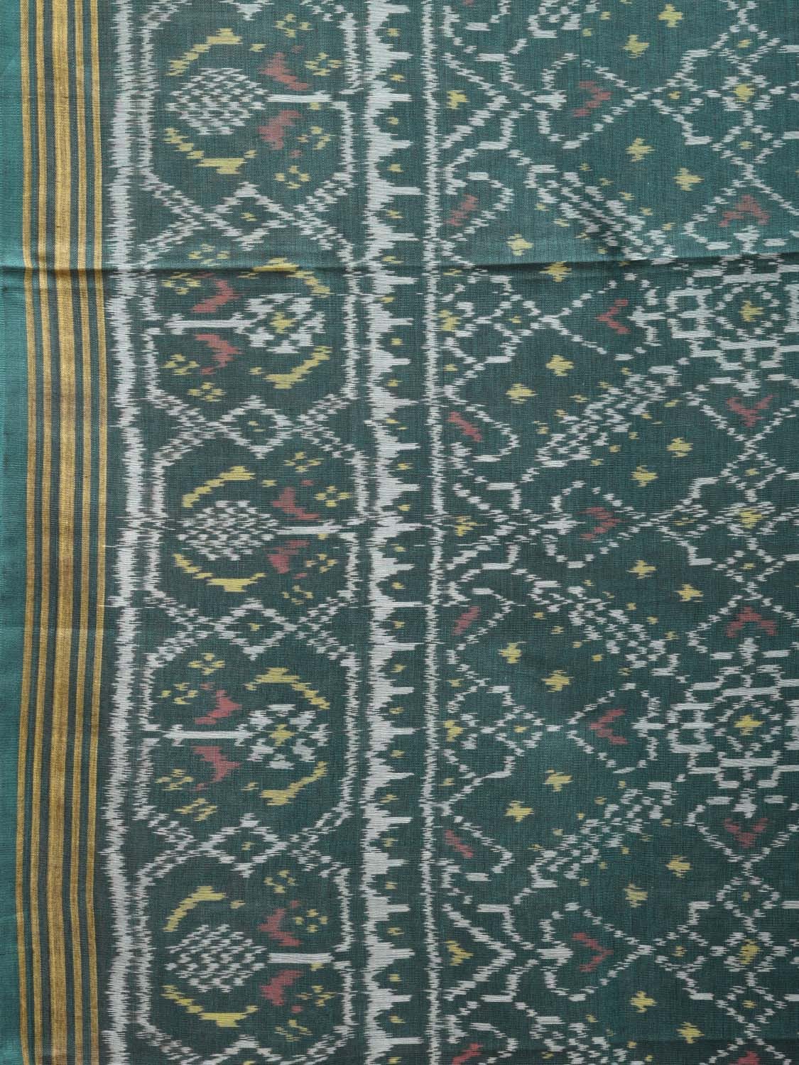 Green Pochampally Ikat Cotton Handloom Saree with Grill Design i0794