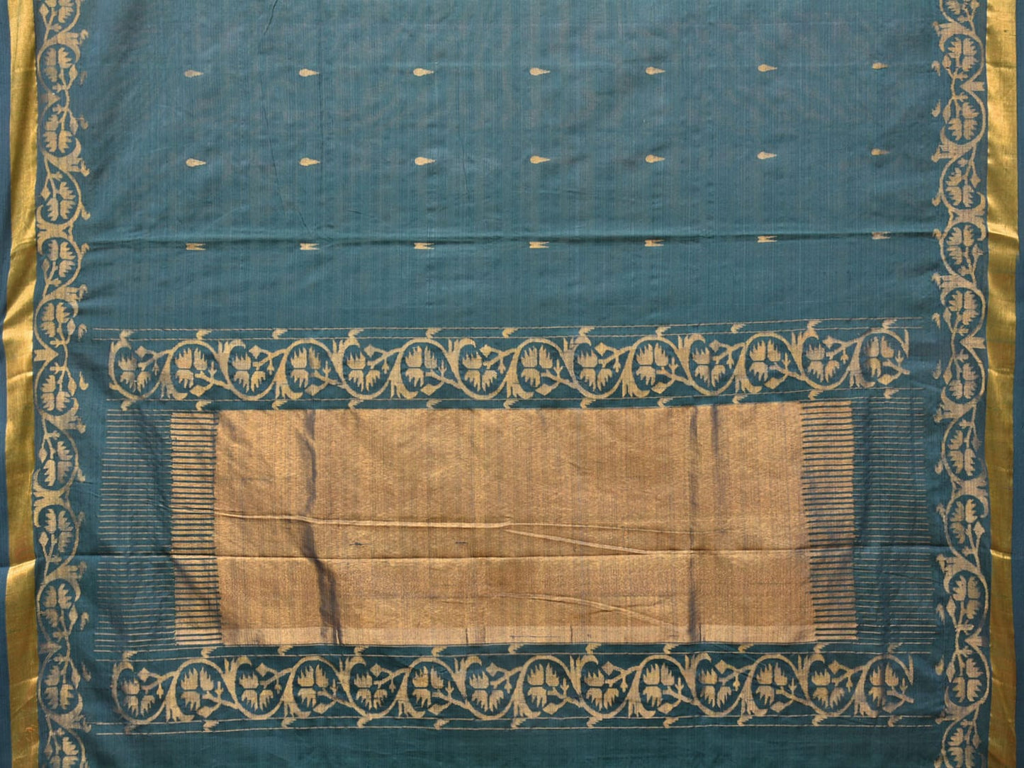 Green Uppada Cotton Handloom Saree with Ashavali Border Design u2043