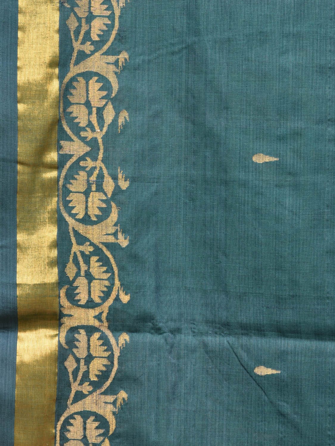 Green Uppada Cotton Handloom Saree with Ashavali Border Design u2043