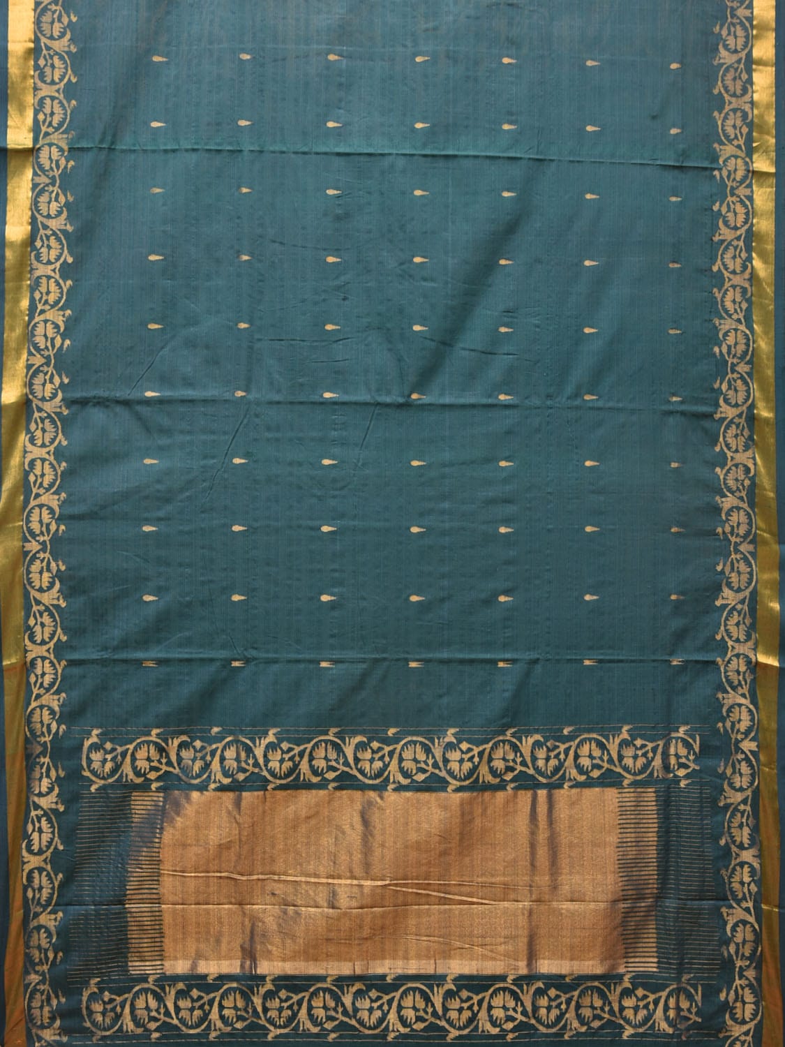 Green Uppada Cotton Handloom Saree with Ashavali Border Design u2043