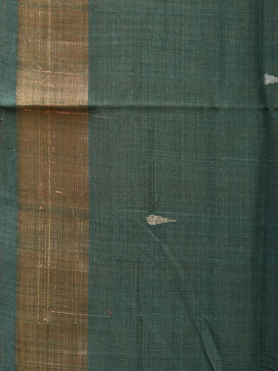 Green Uppada Cotton Handloom Saree with Karpur Pallu Design u2107