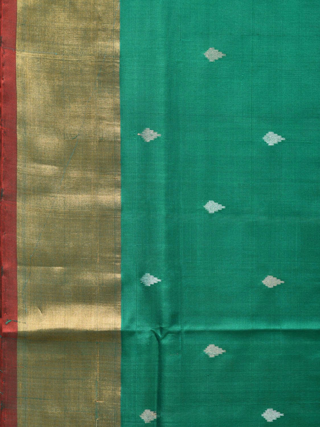 Green Uppada Silk Handloom Saree with Big Floral Pallu Design u2093