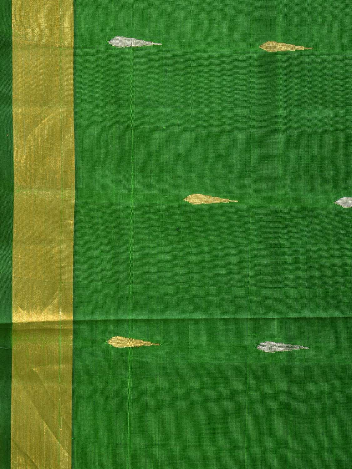 Green Uppada Silk Handloom Saree with Floral Pallu Design u2057