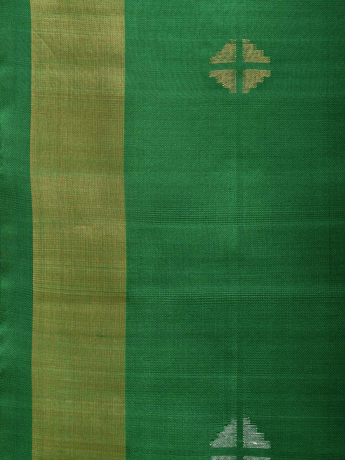 Green Uppada Silk Handloom Saree with Floral Pallu Design u2108