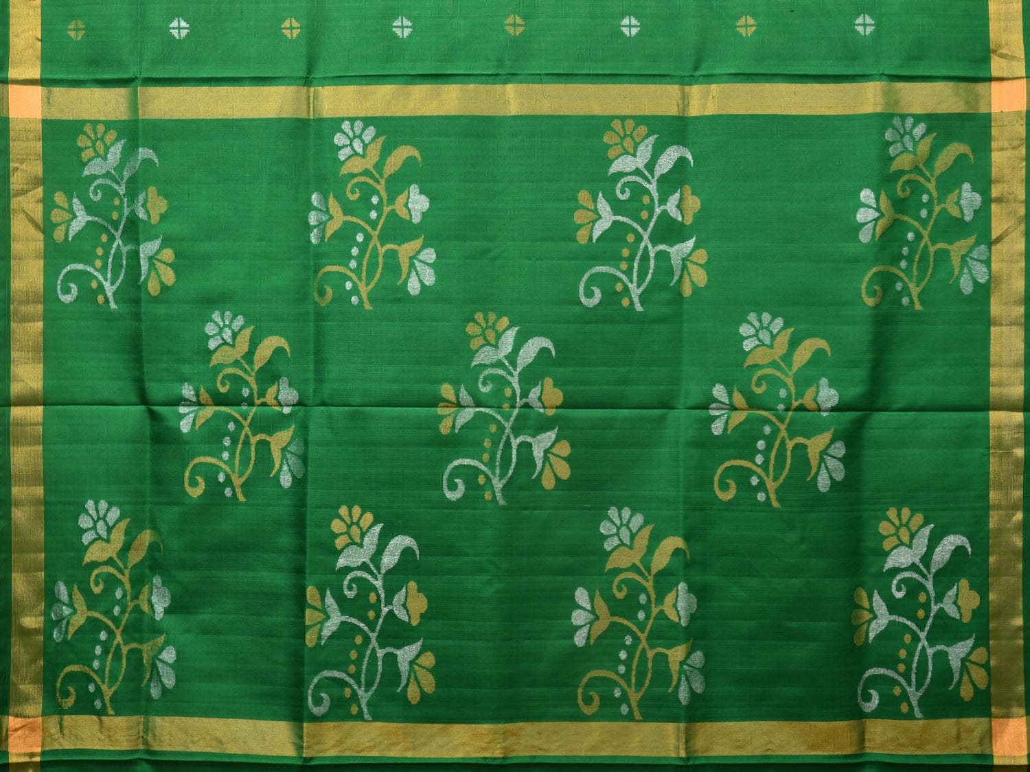 Green Uppada Silk Handloom Saree with Floral Pallu Design u2108