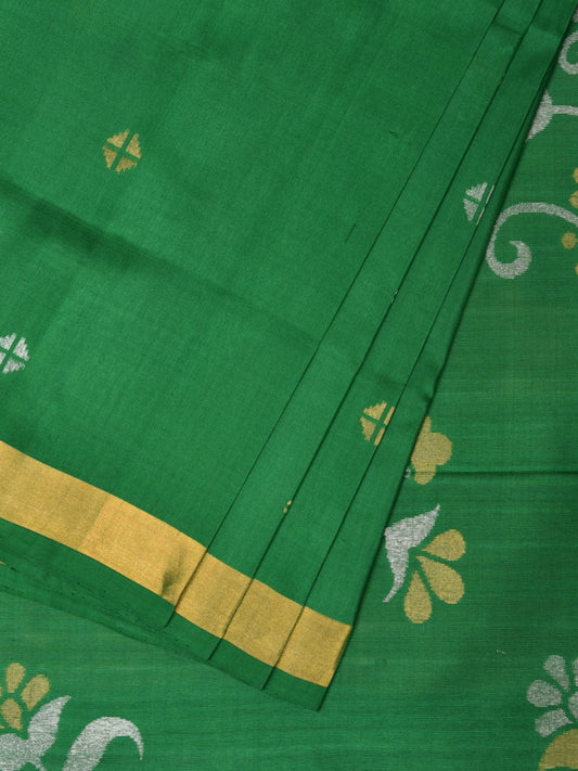 Green Uppada Silk Handloom Saree with Floral Pallu Design u2108