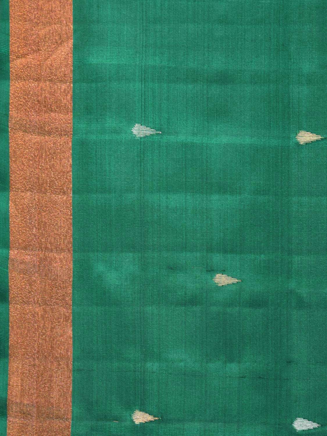 Green Uppada Silk Handloom Saree with Karpur Pallu Design u2015