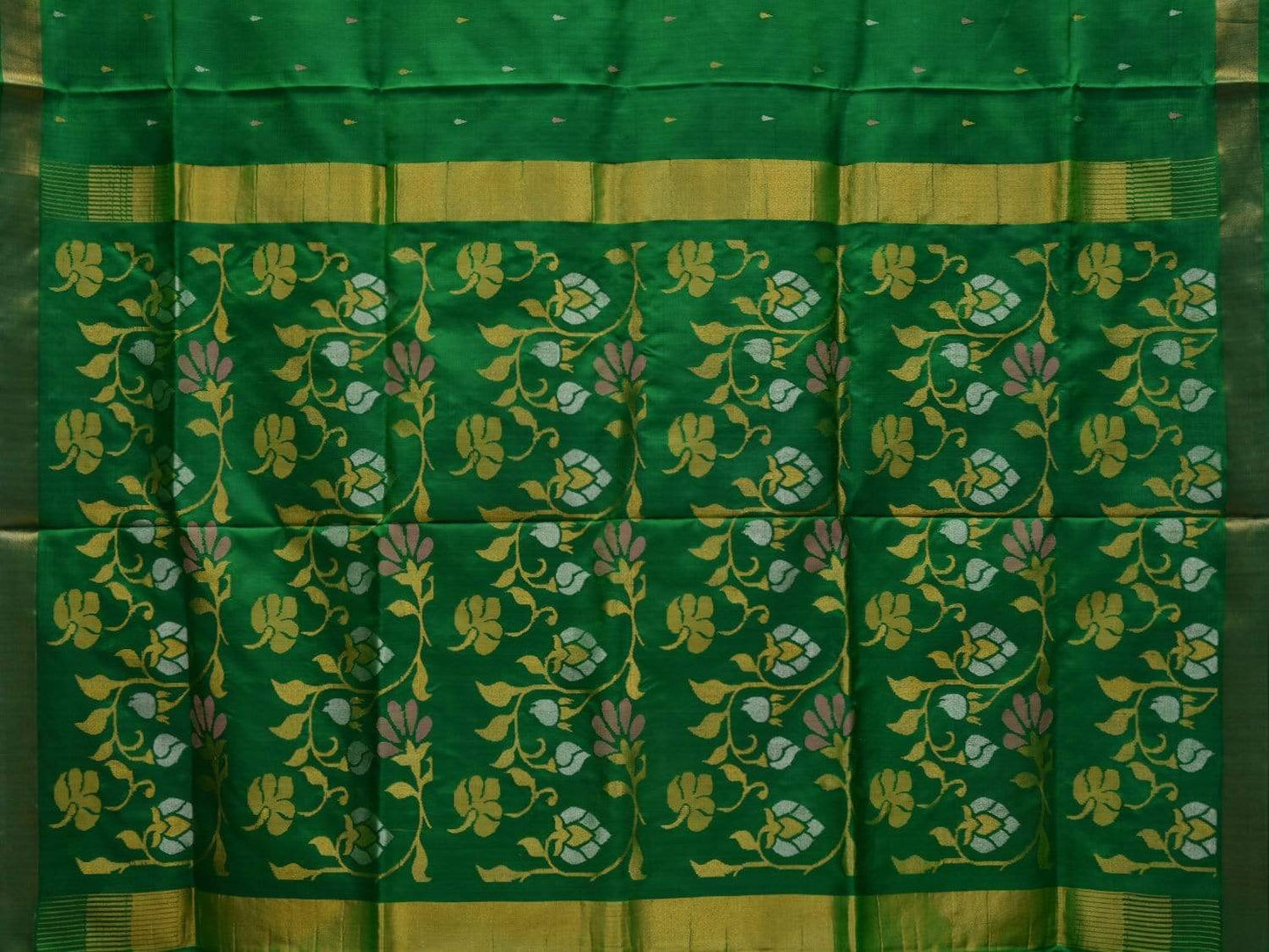 Green Uppada Silk Handloom Saree with Pallu Design u1803