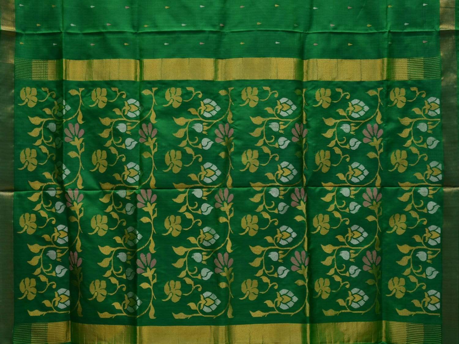 Green Uppada Silk Handloom Saree with Pallu Design u1803
