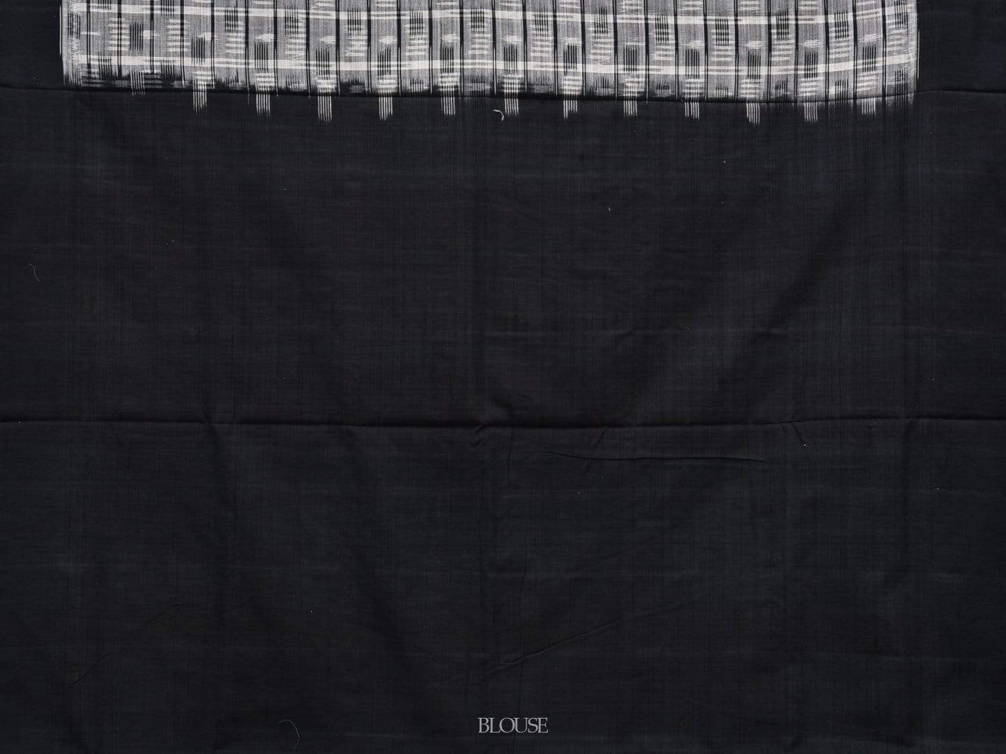 Grey and Black Pochampally Ikat Cotton Handloom Saree with Small Checks Design i0596