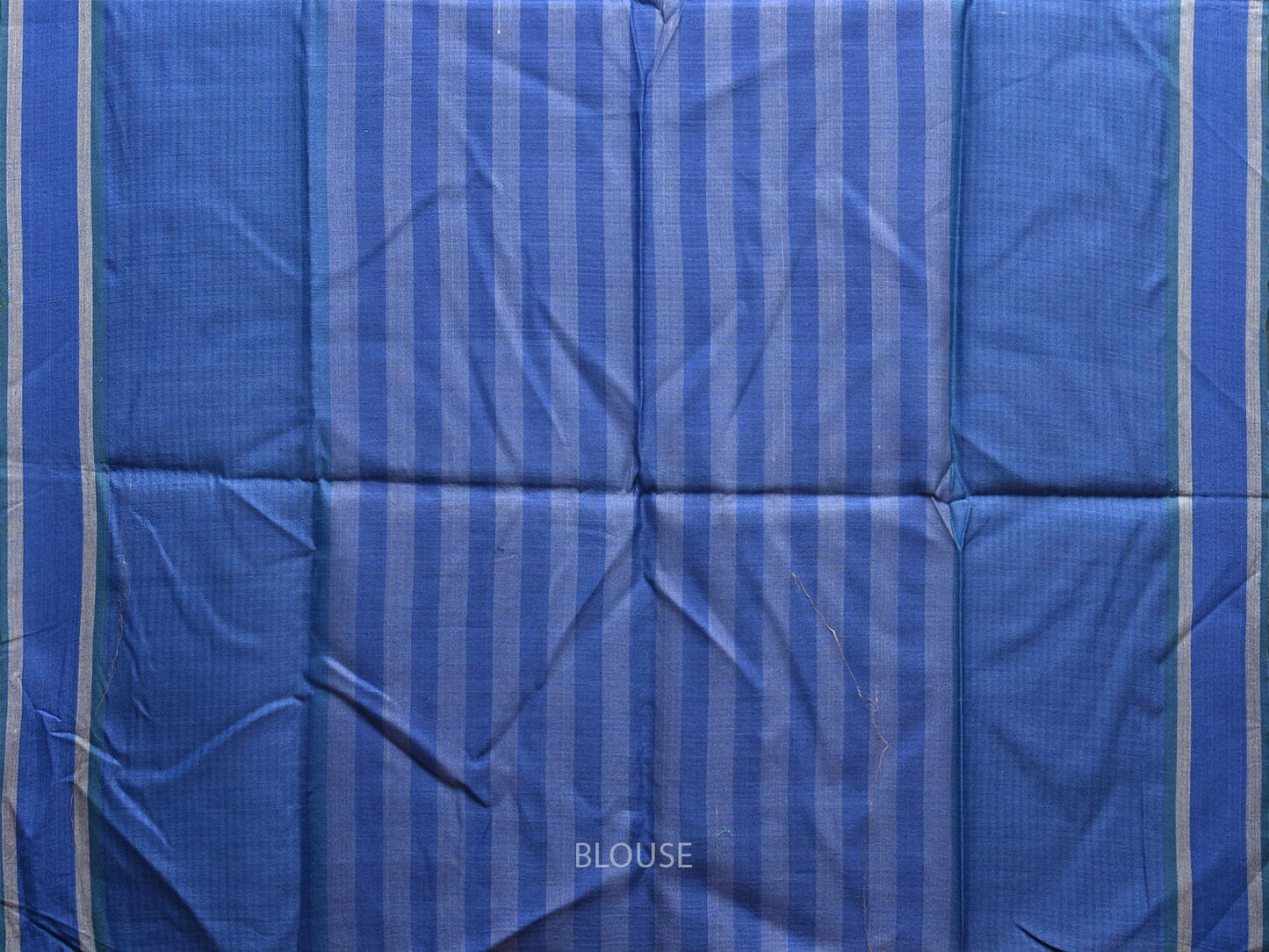 Grey and Blue Tussar Saree with Strips Body and Checks Pallu Design o0543