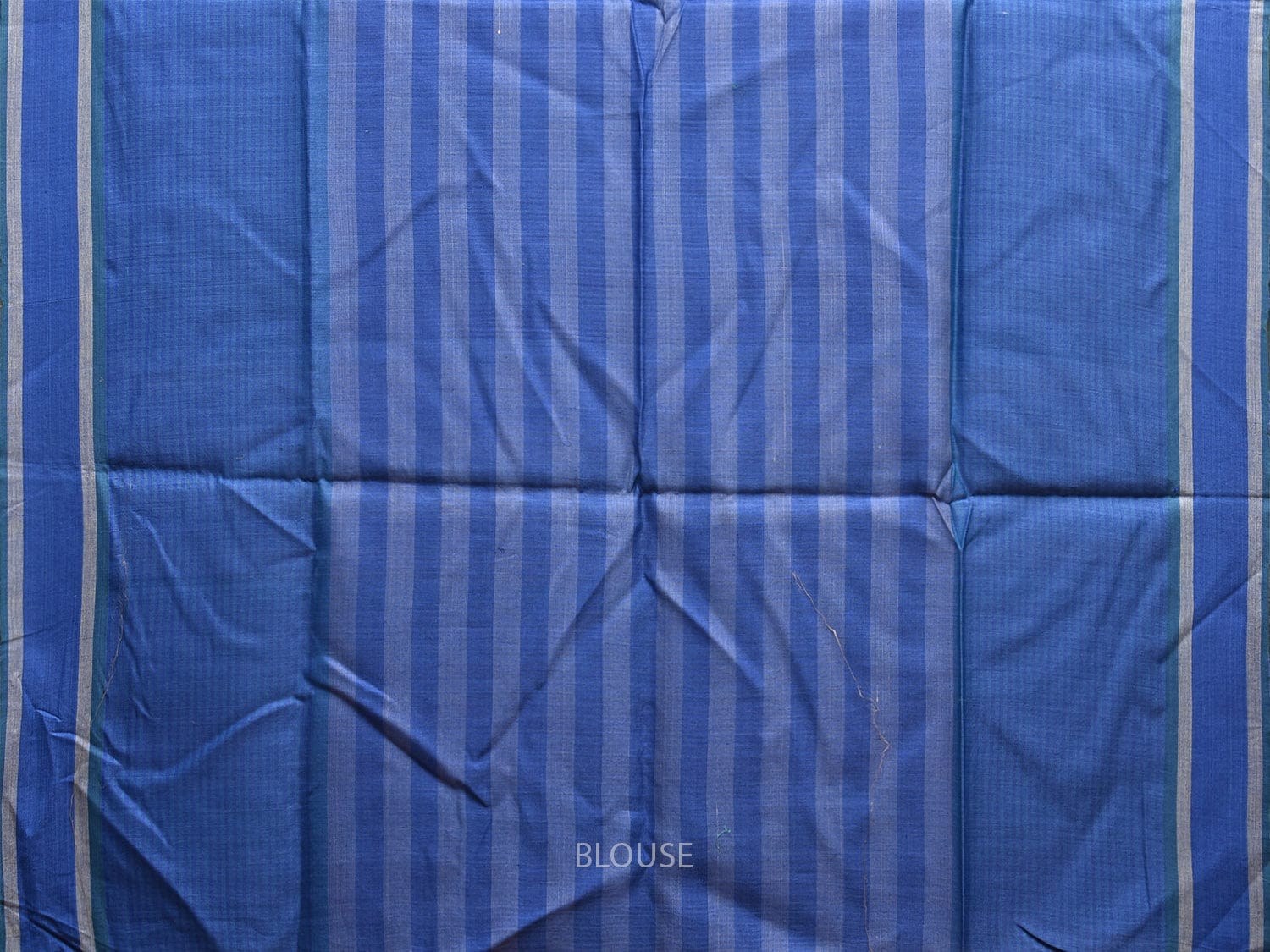 Grey and Blue Tussar Saree with Strips Body and Checks Pallu Design o0543