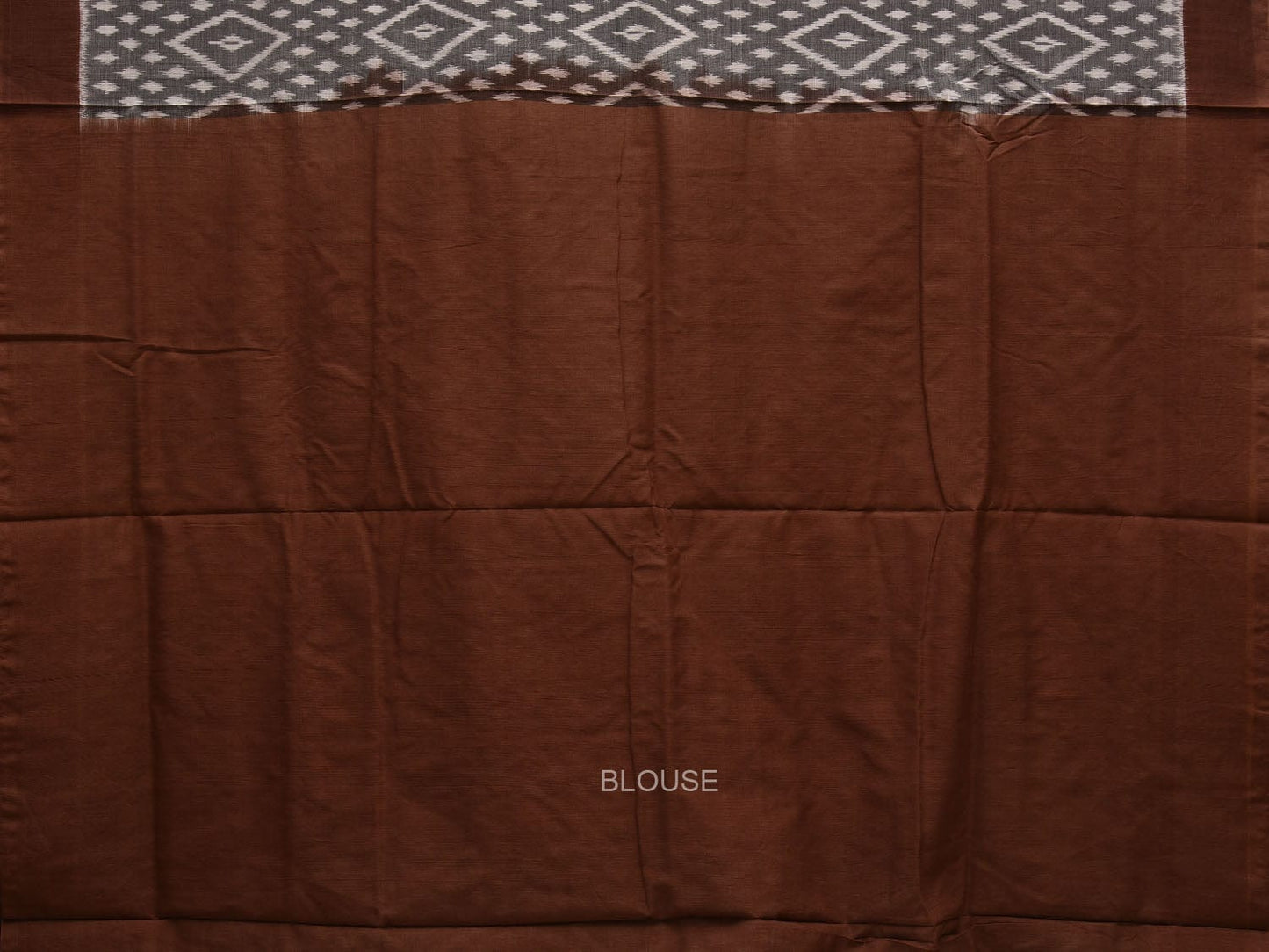 Grey and Brown Pochampally Ikat Cotton Handloom Saree with Grill Pallu Design i0734