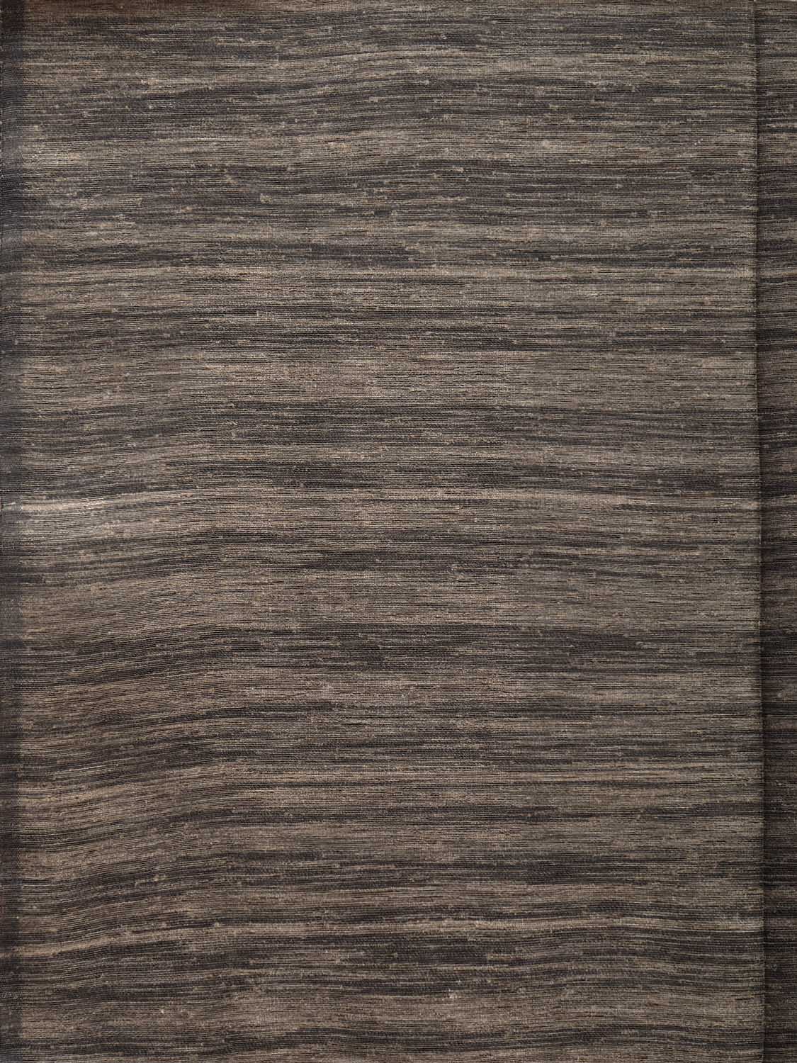 Grey and Cream Tussar Plain Saree with Strips Pallu Design o0566