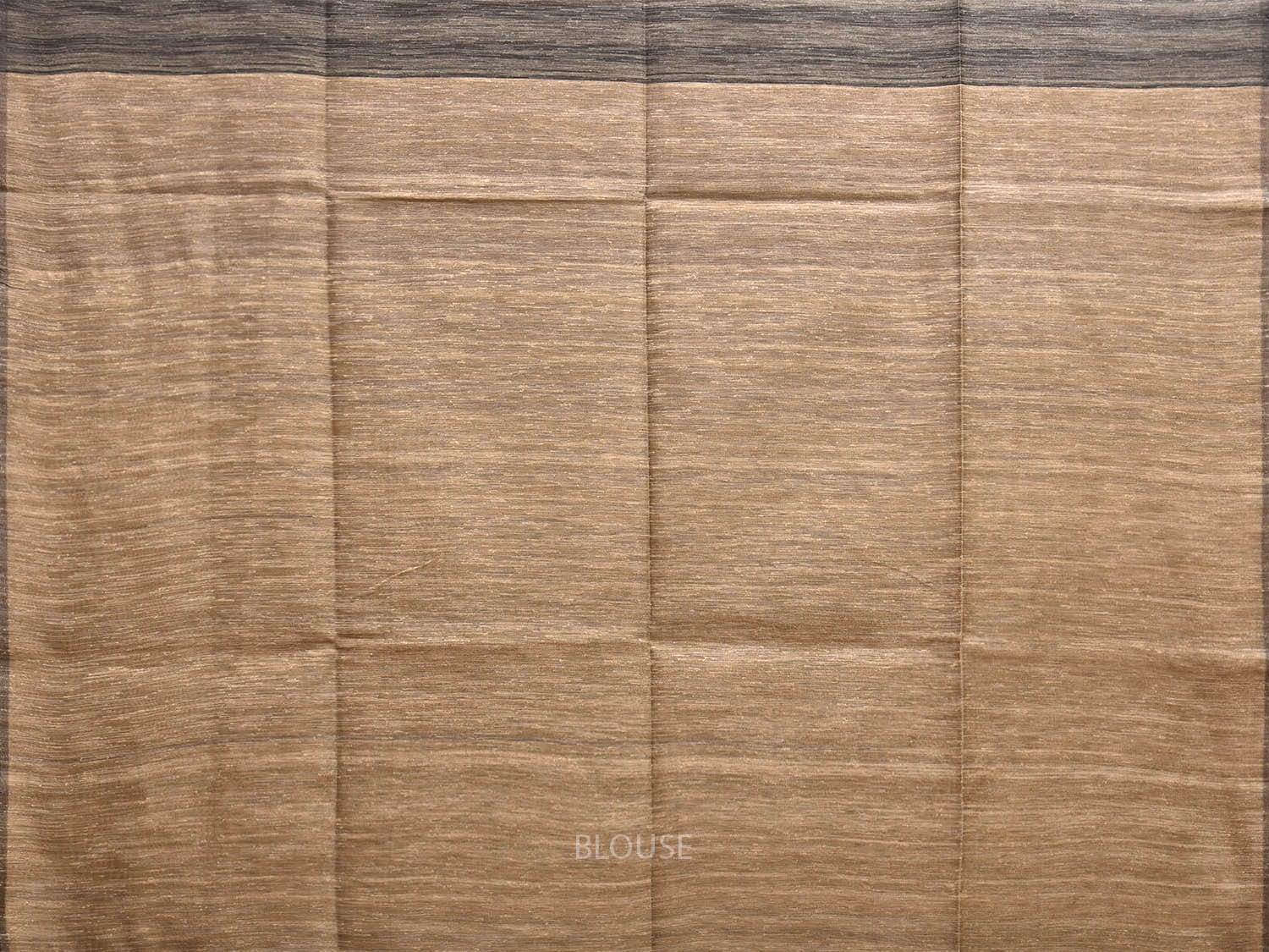 Grey and Cream Tussar Plain Saree with Strips Pallu Design o0566