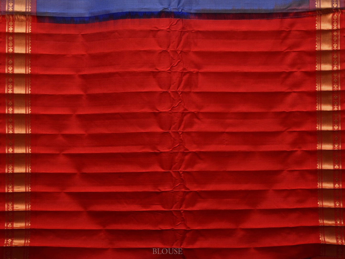 Grey and Red Gadwal Silk Handloom Saree with Buta and Temple Border Design g0330