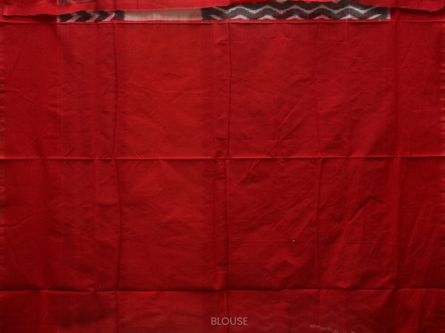 Grey and Red Pochampally Ikat Cotton Handloom Saree with Zig-Zag Design i0694