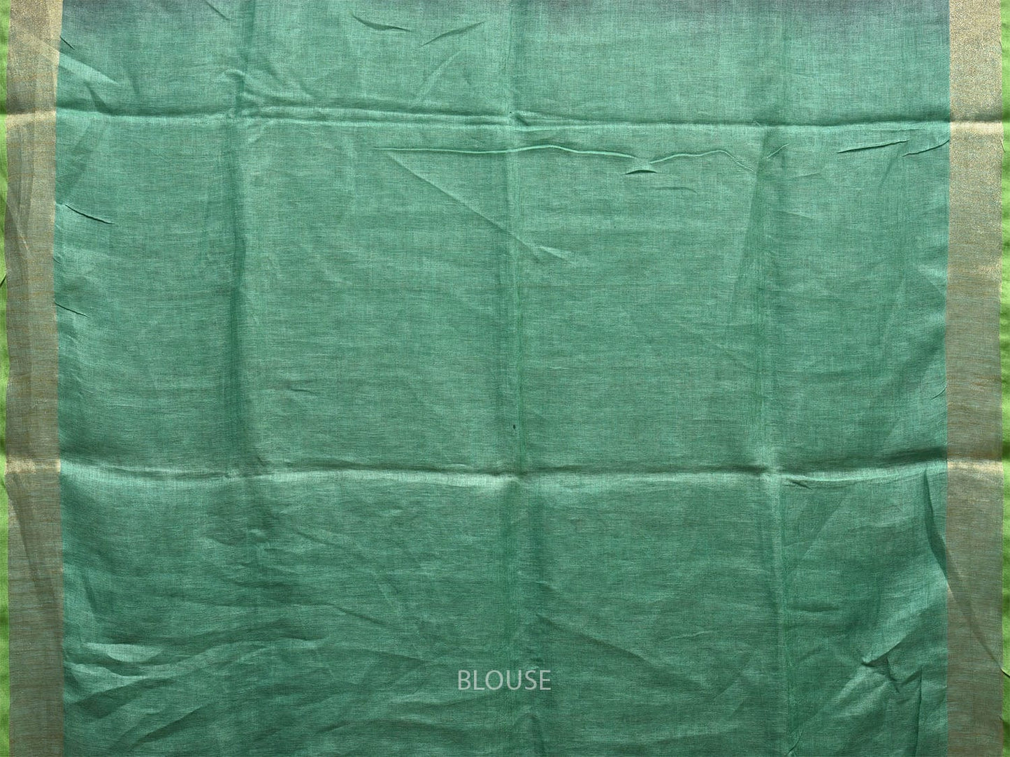 Grey and Turquoise Tussar Plain Saree with Strips Pallu Design o0555