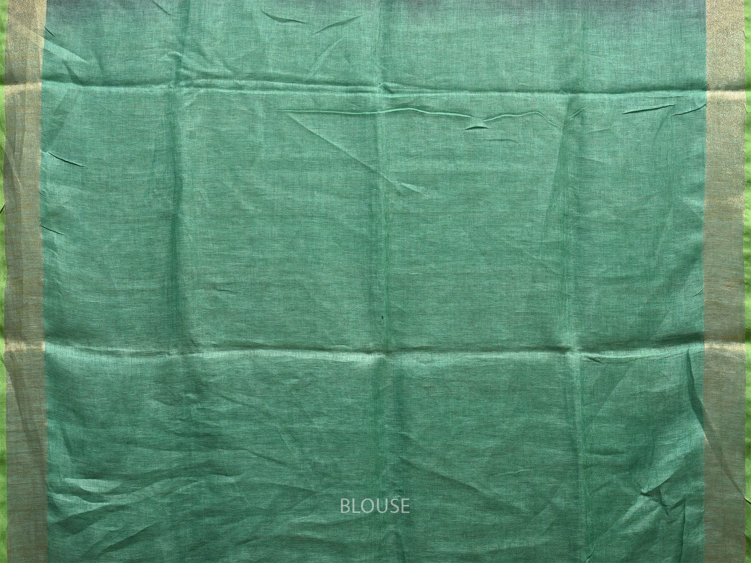 Grey and Turquoise Tussar Plain Saree with Strips Pallu Design o0555