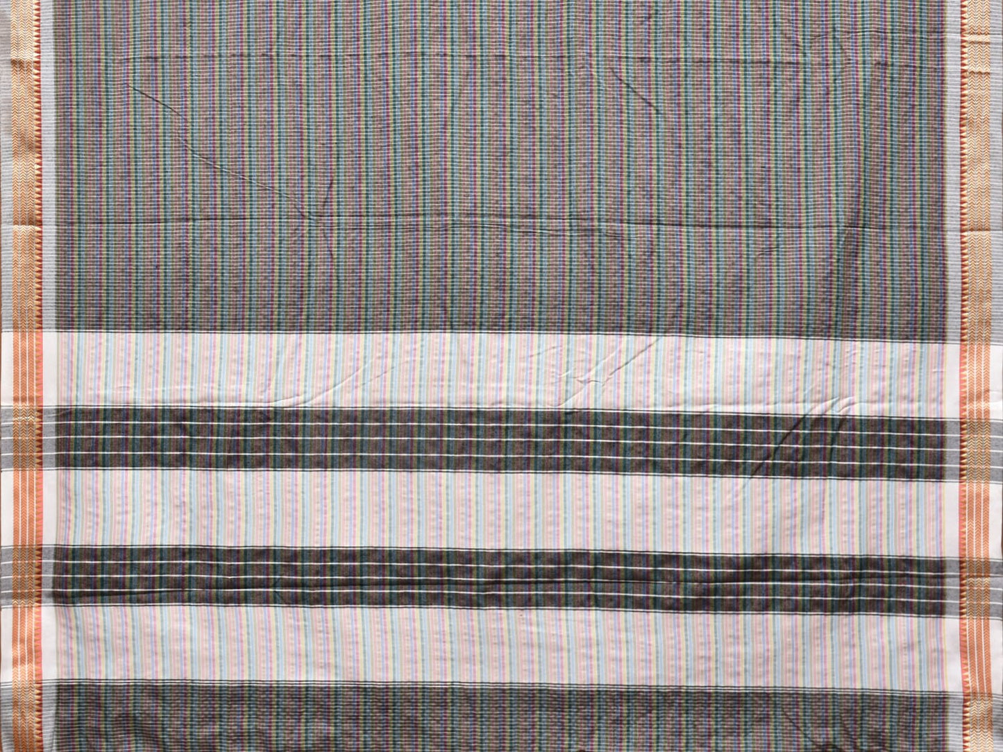 Grey Bamboo Cotton Saree with Checks Design No Blouse bc0194