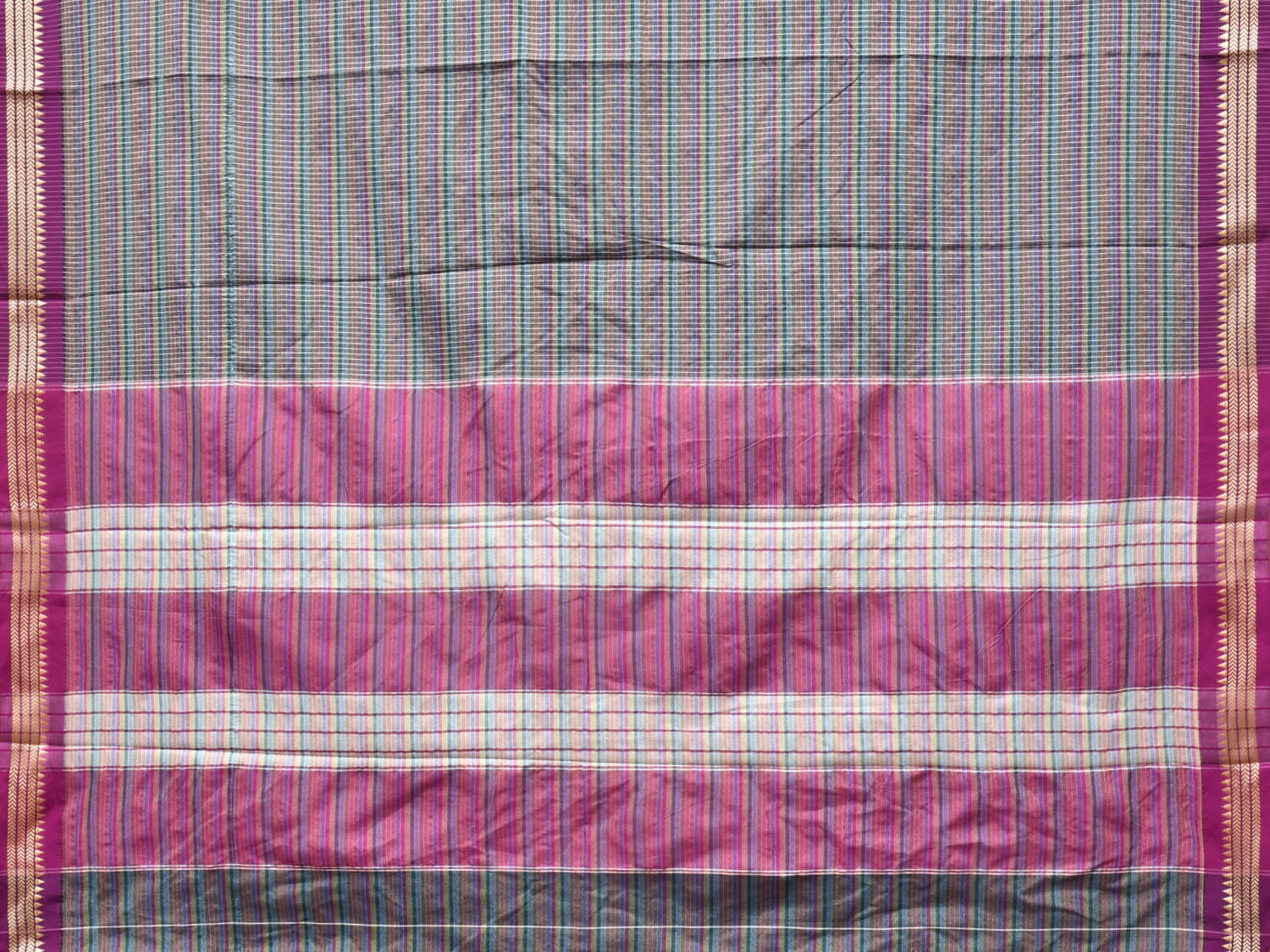 Grey Bamboo Cotton Saree with Checks Design No Blouse bc0195