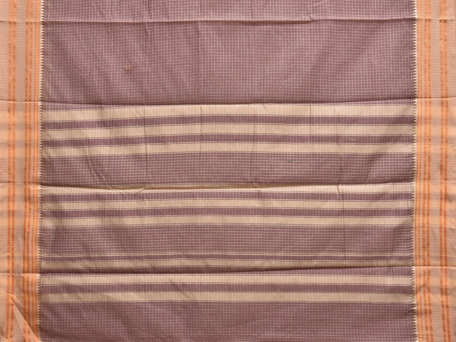 Grey Bamboo Cotton Saree with Checks Design No Blouse bc0281