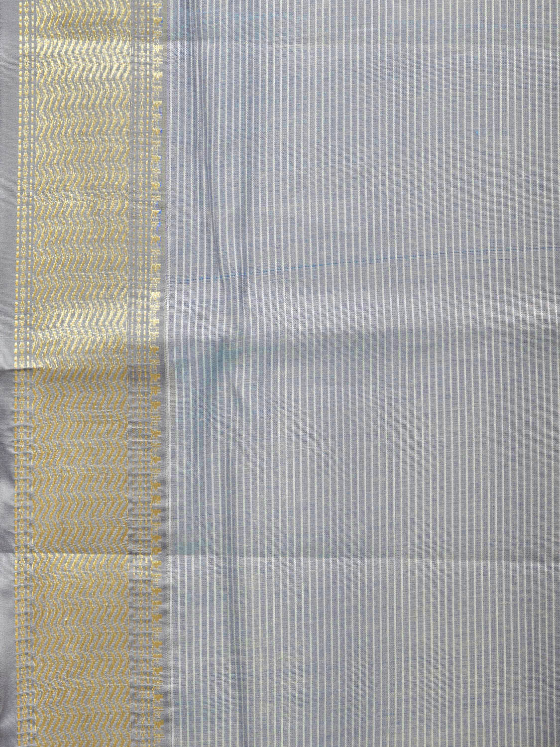 Grey Bamboo Cotton Saree with Strips Design bc0123