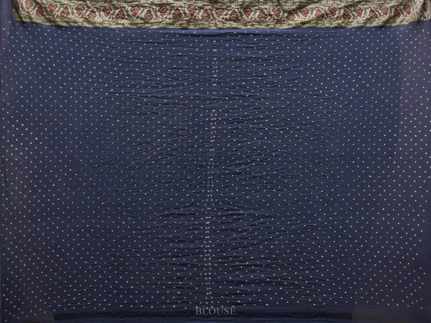 Grey Bandhani Banaras Georgette Saree with Border and Buta Design bn0255