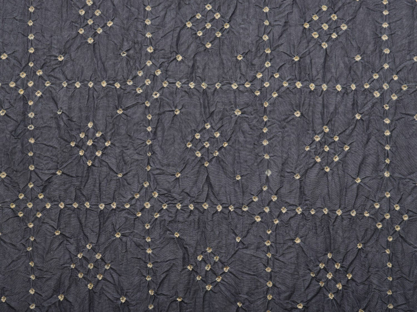 Grey Bandhani Kanchipuram Silk Handloom Saree with Kalamkari Pallu and Blouse Design bn0417