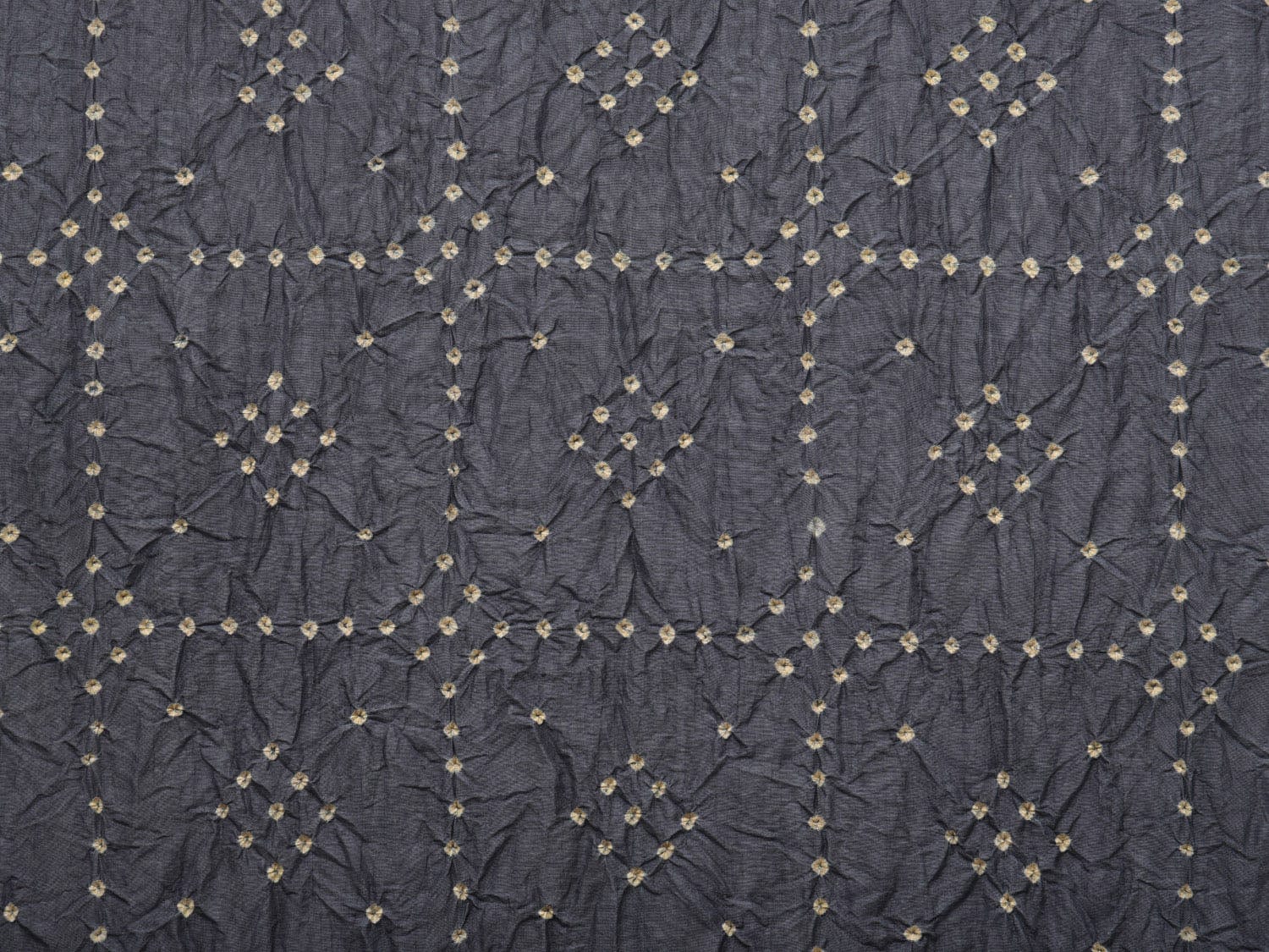 Grey Bandhani Kanchipuram Silk Handloom Saree with Kalamkari Pallu and Blouse Design bn0417