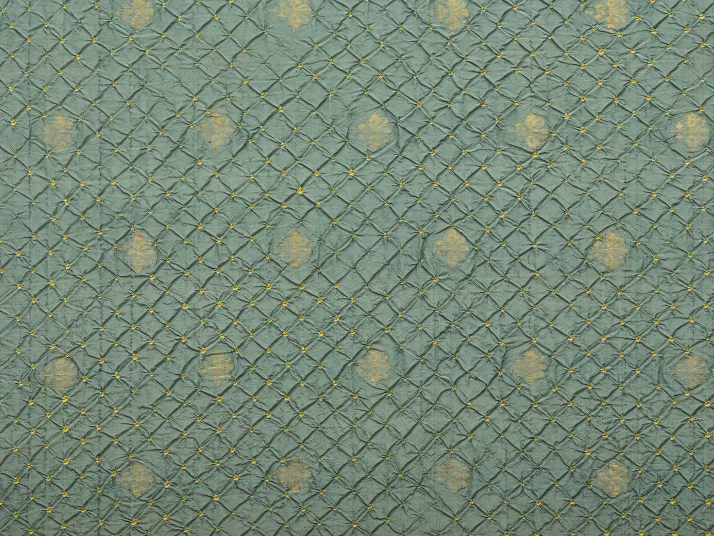 Grey Bandhani Kanchipuram Silk Handloom Saree with Pallu Design bn0213