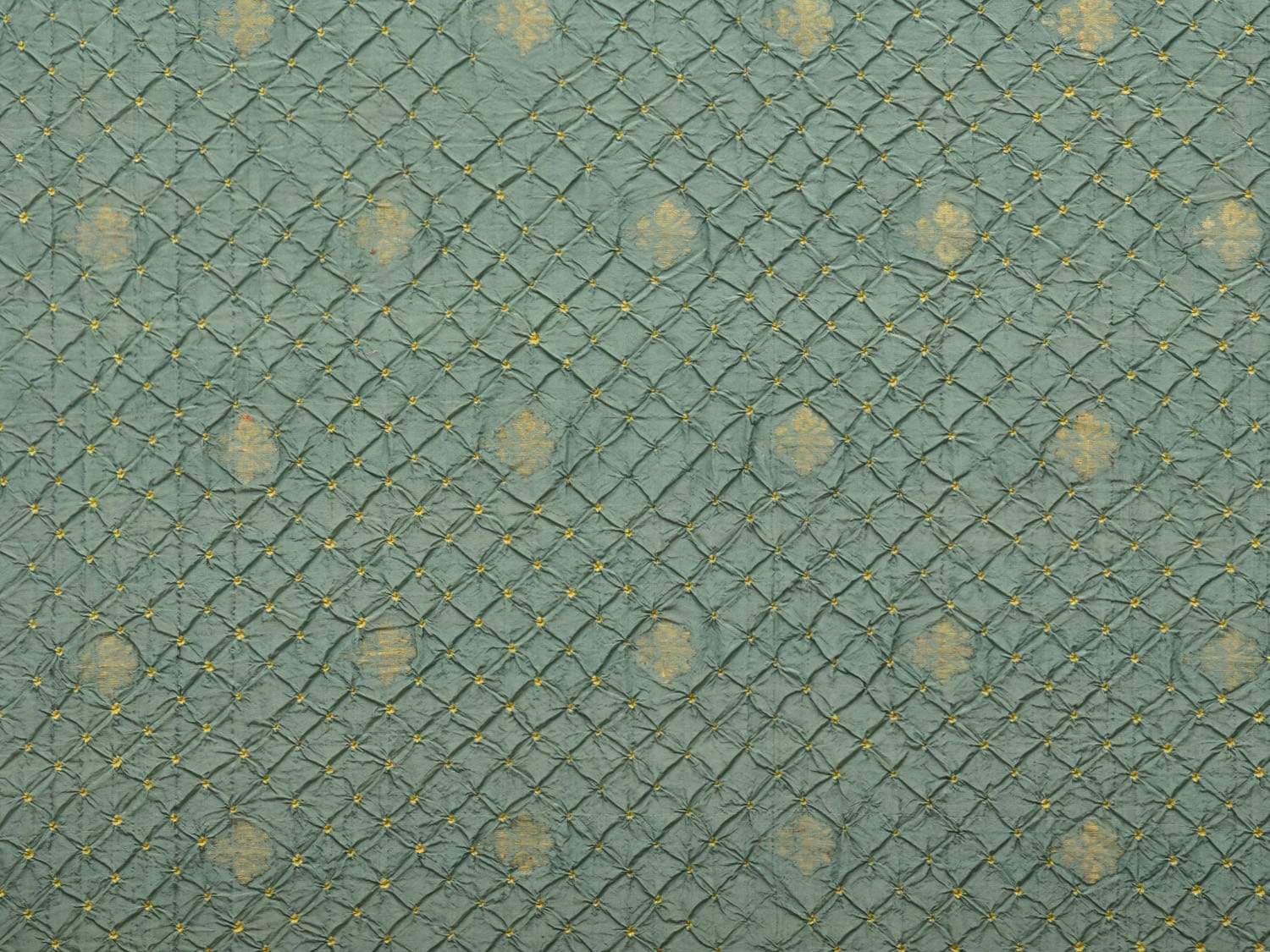 Grey Bandhani Kanchipuram Silk Handloom Saree with Pallu Design bn0213