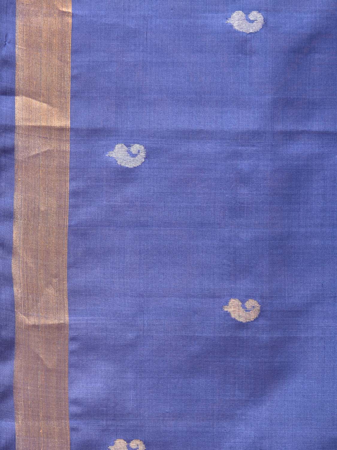 Grey Blue Uppada Silk Handloom Saree with Grill Pallu Design u2029