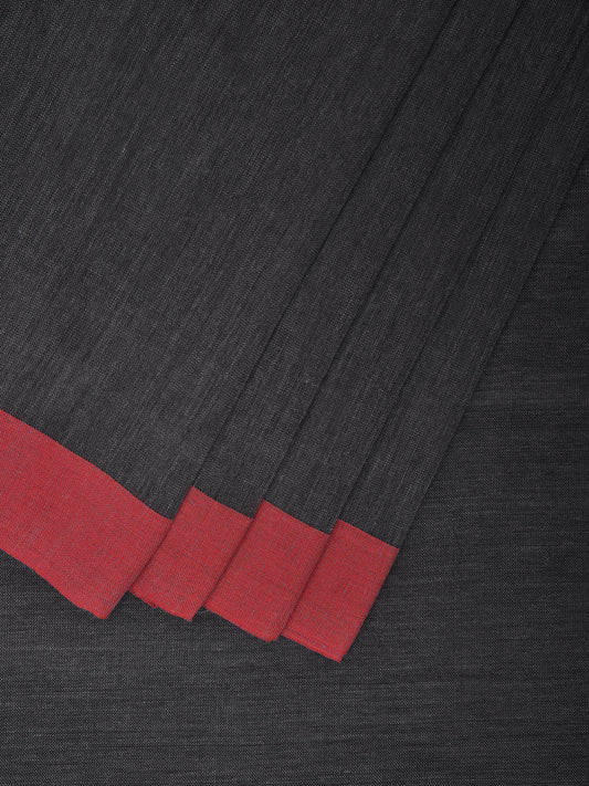 Grey Cotton Soft Plain Saree with Small Border Design o0473