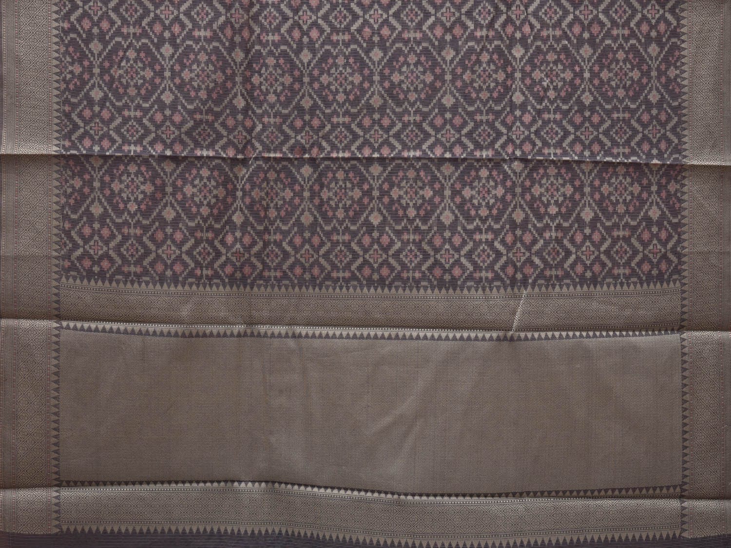 Grey Cut Work Sico Cotton Saree with All Over Banaras Design o0375