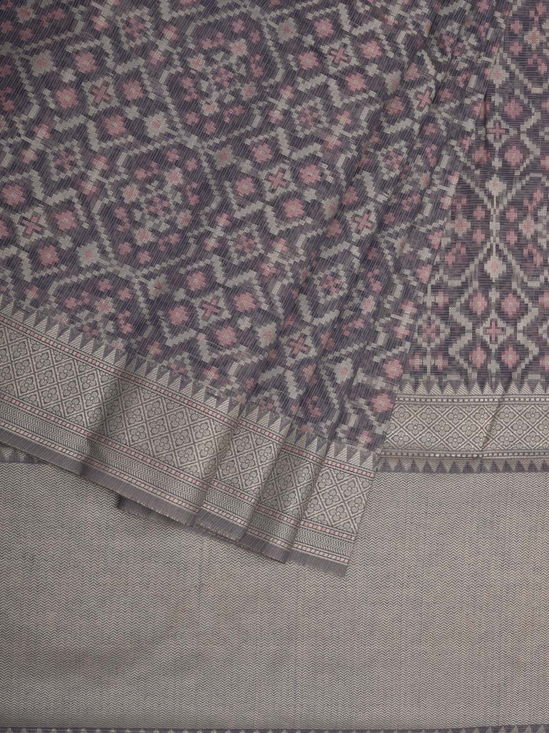 Grey Cut Work Sico Cotton Saree with All Over Banaras Design o0375