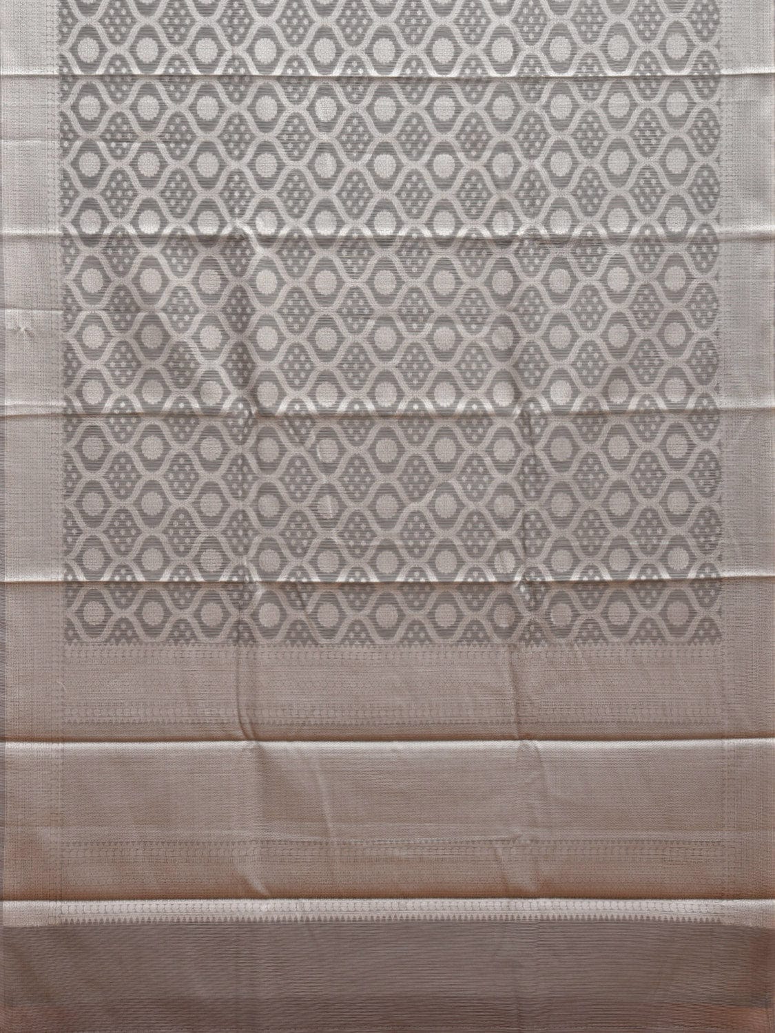 Grey Dhakai Jamdani Cotton Viscose Saree with All Over Grill Design dj0069